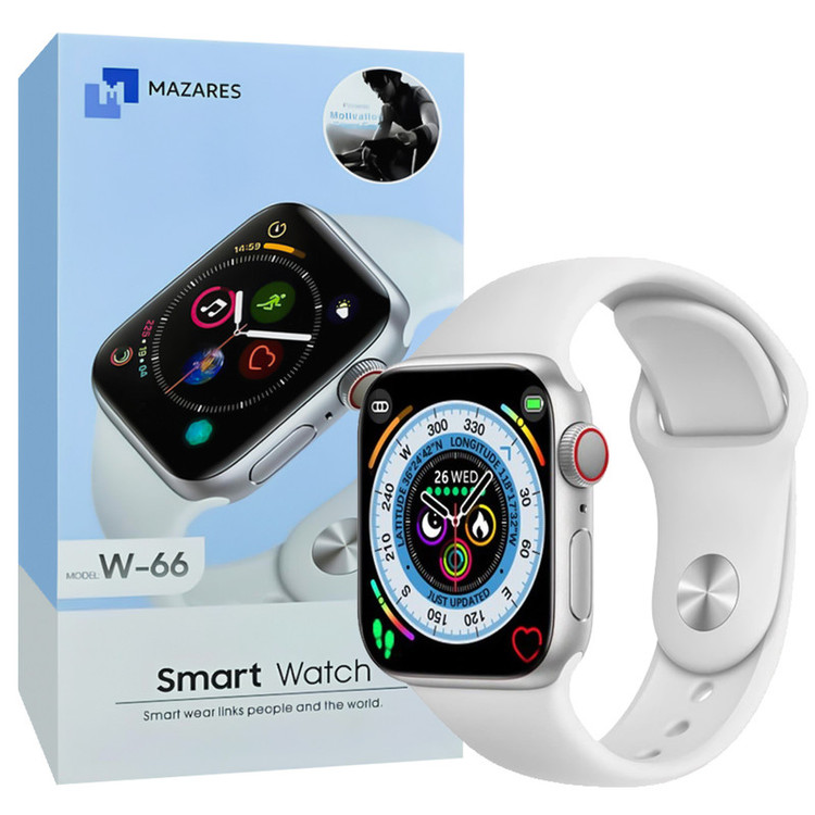 ساعت هوشمند مازارس مدل W66 سایز 44mm به همراه بند اضافه