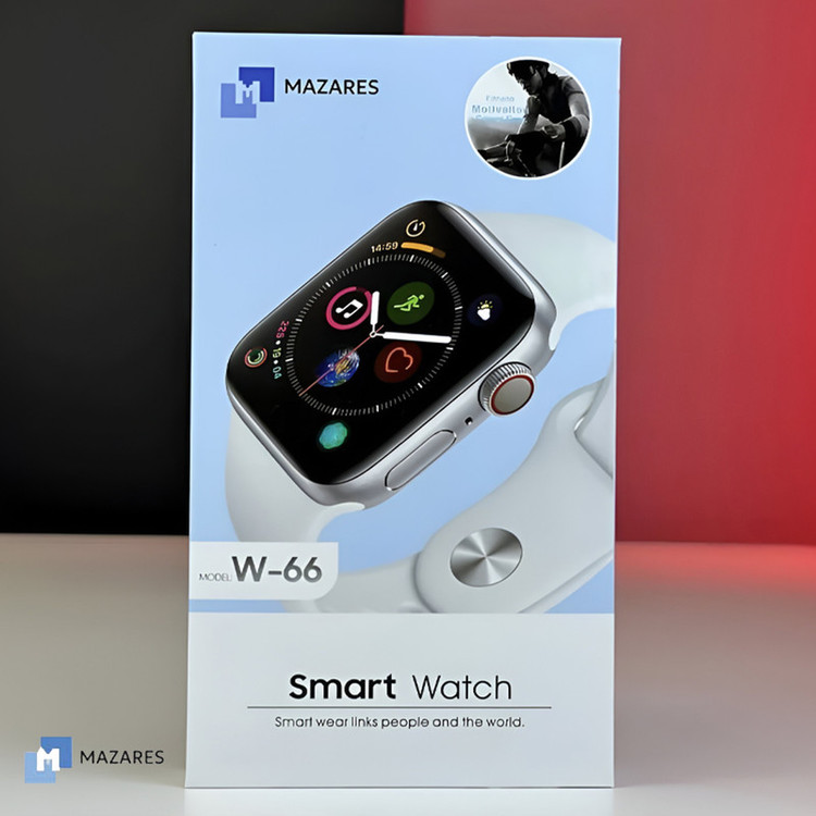ساعت هوشمند مازارس مدل W66 سایز 44mm به همراه بند اضافه