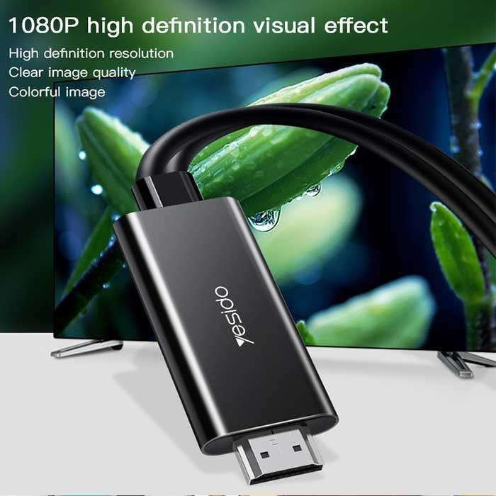 کابل ۳ سر یسیدو HM05 طول ۲ متر لایتنینگ تایپسی میکرو به HDMI