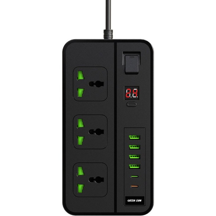 چندراهی برق گرین مدل GS-150 ظرفیت ۳۰۰۰ وات با ۳ عدد پریز