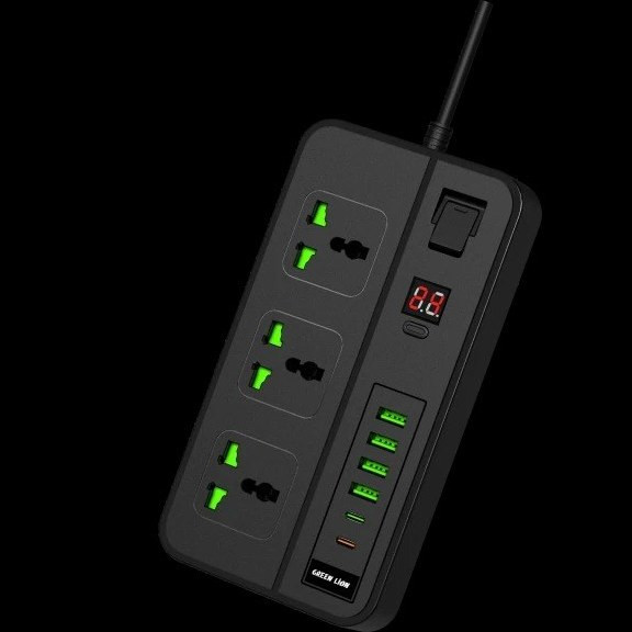 چندراهی برق گرین مدل GS-150 ظرفیت ۳۰۰۰ وات با ۳ عدد پریز